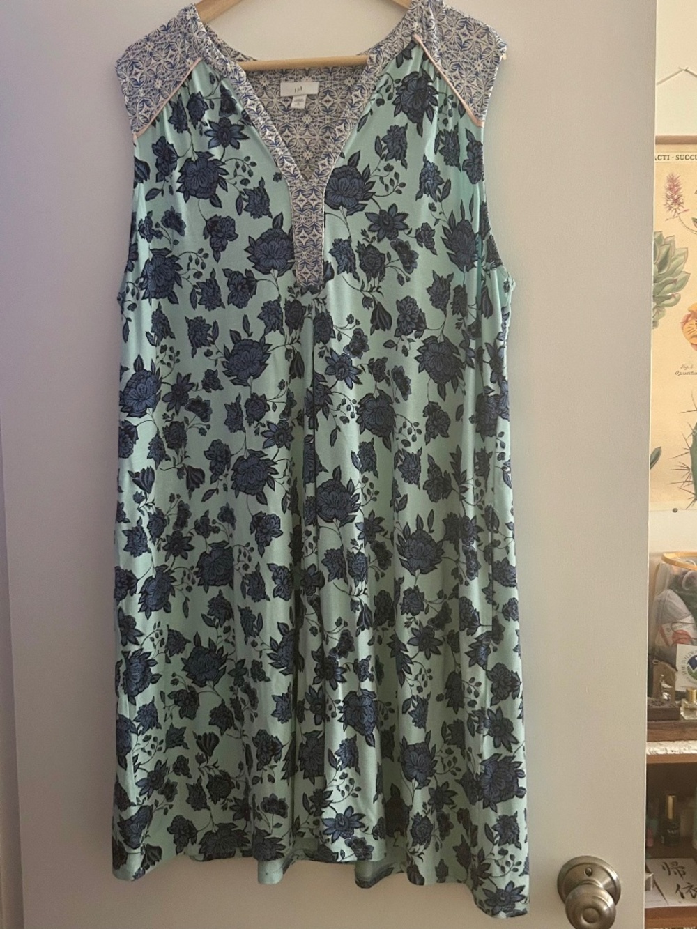 J. Jill Floral Shift Dress XL Petite – Soft Rayon Stretch – Excellent Condition